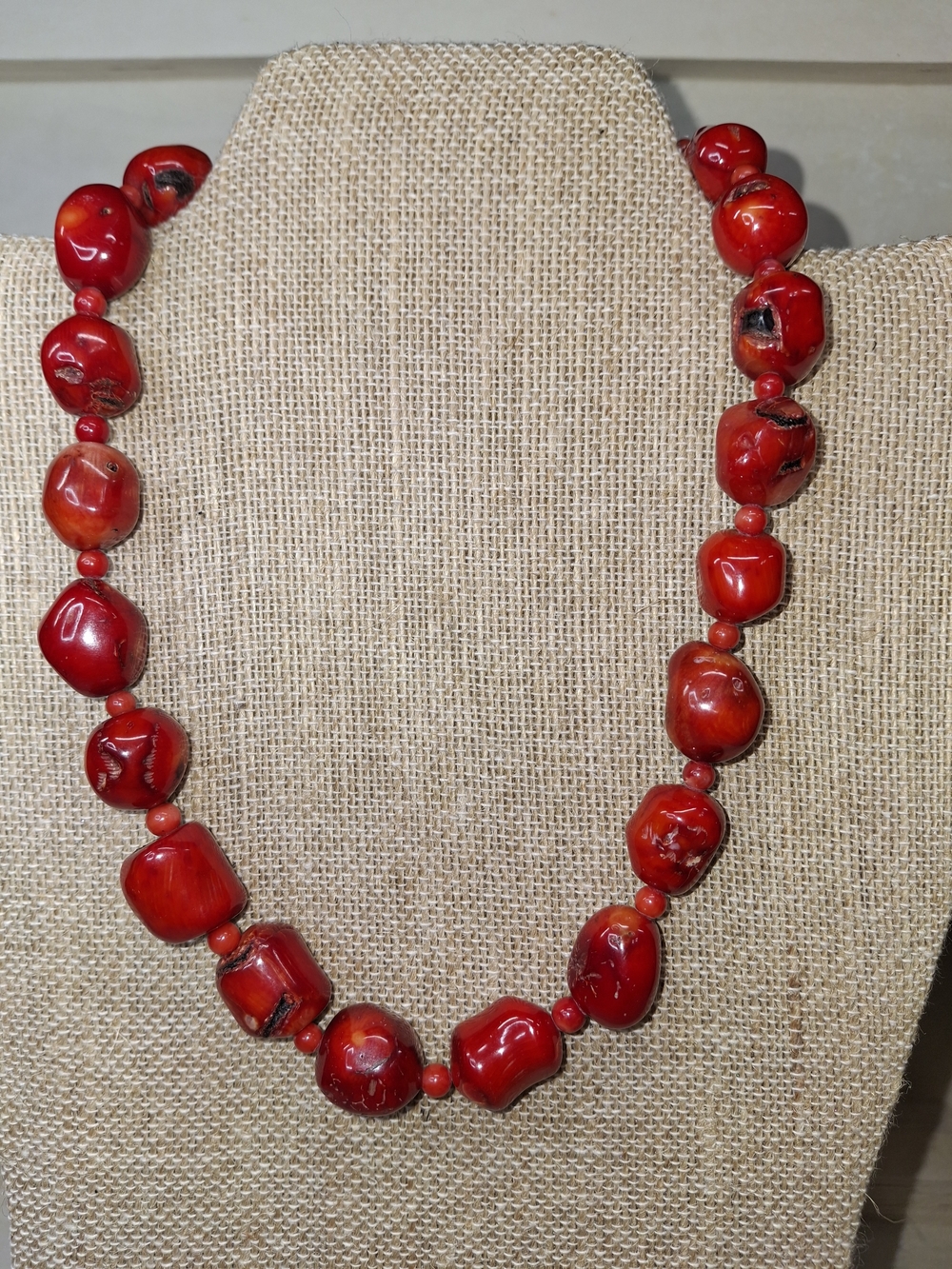 Handcrafted Red Chunky Bead Necklace - Women Jewelry